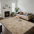 Fluffy Rug Shaggy Area Rug Beige 5x8 - Extra Soft Bedroom Rug