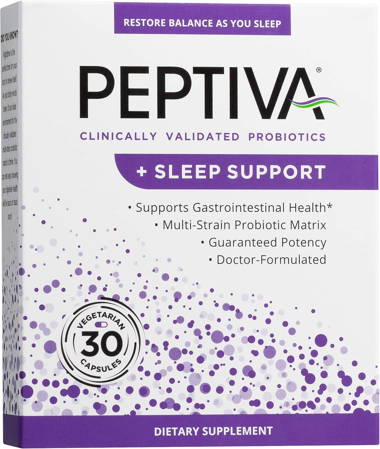 Peptiva Probiotic and Sleep Support for Digestive Health Relief
