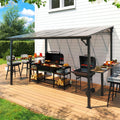 8ft x 12ft Wall Mounted Gazebo for Outdoor BBQ Grill and More