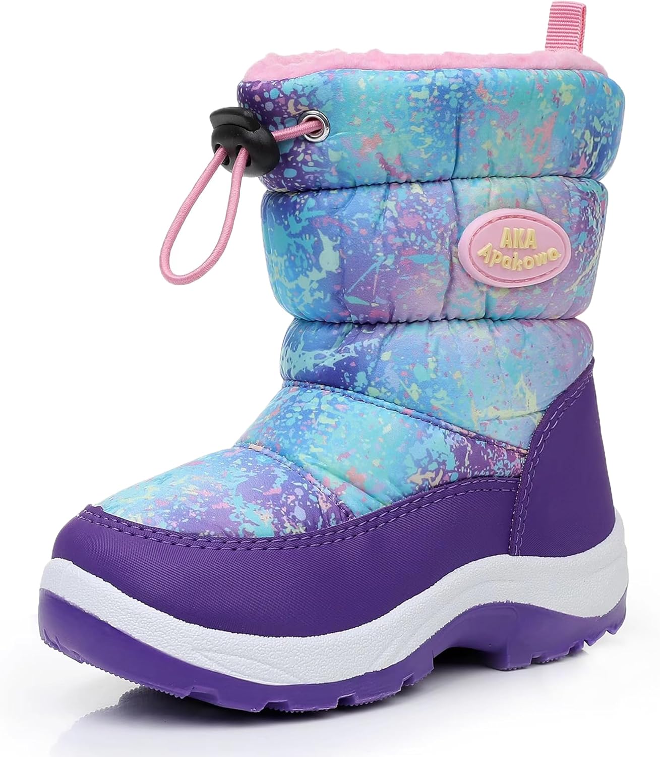 Apakowa Kid's Winter Snow Boots for Boys and Girls - Cozy Fit