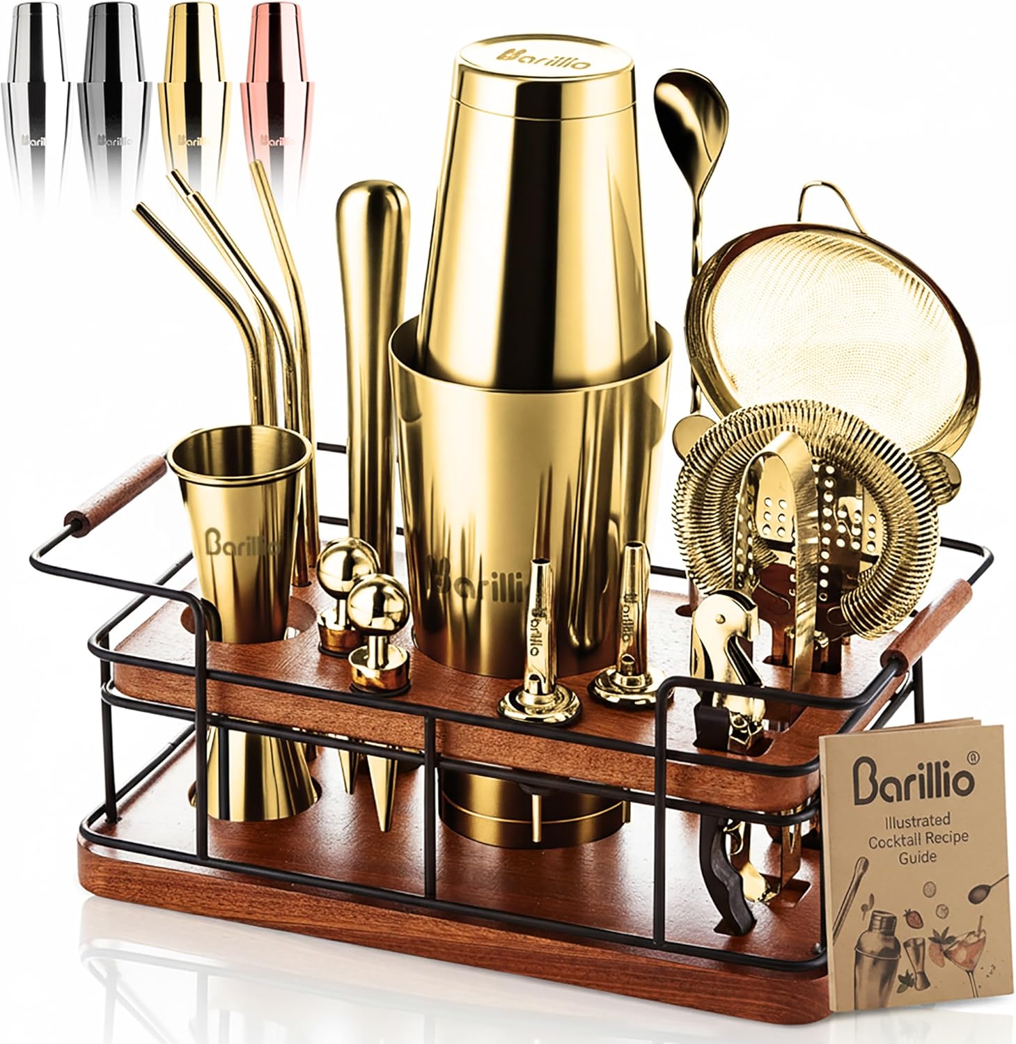 Barillio Gold Bartender Kit - 23-Piece Cocktail Shaker Set