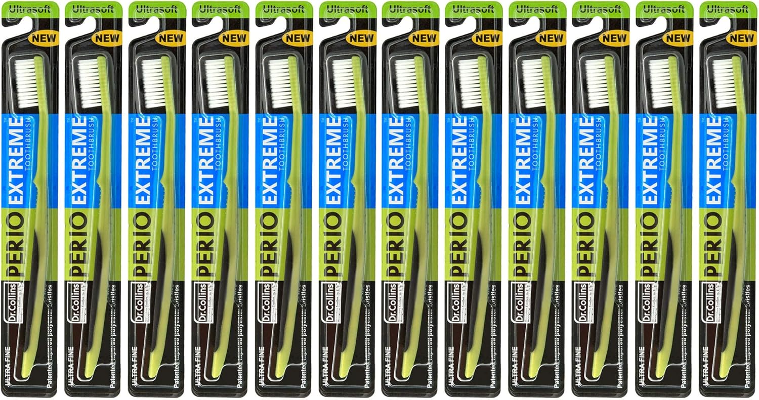 Dr. Collins Perio Extreme Toothbrush Pack of 12 for Sensitive Teeth