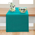 Solino Home Linen Table Runner 14 x 60 in Teal - Handcrafted Linen
