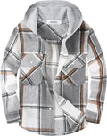 Hip Flannel Hoodies for Kids with Plaid Pattern for Autumn