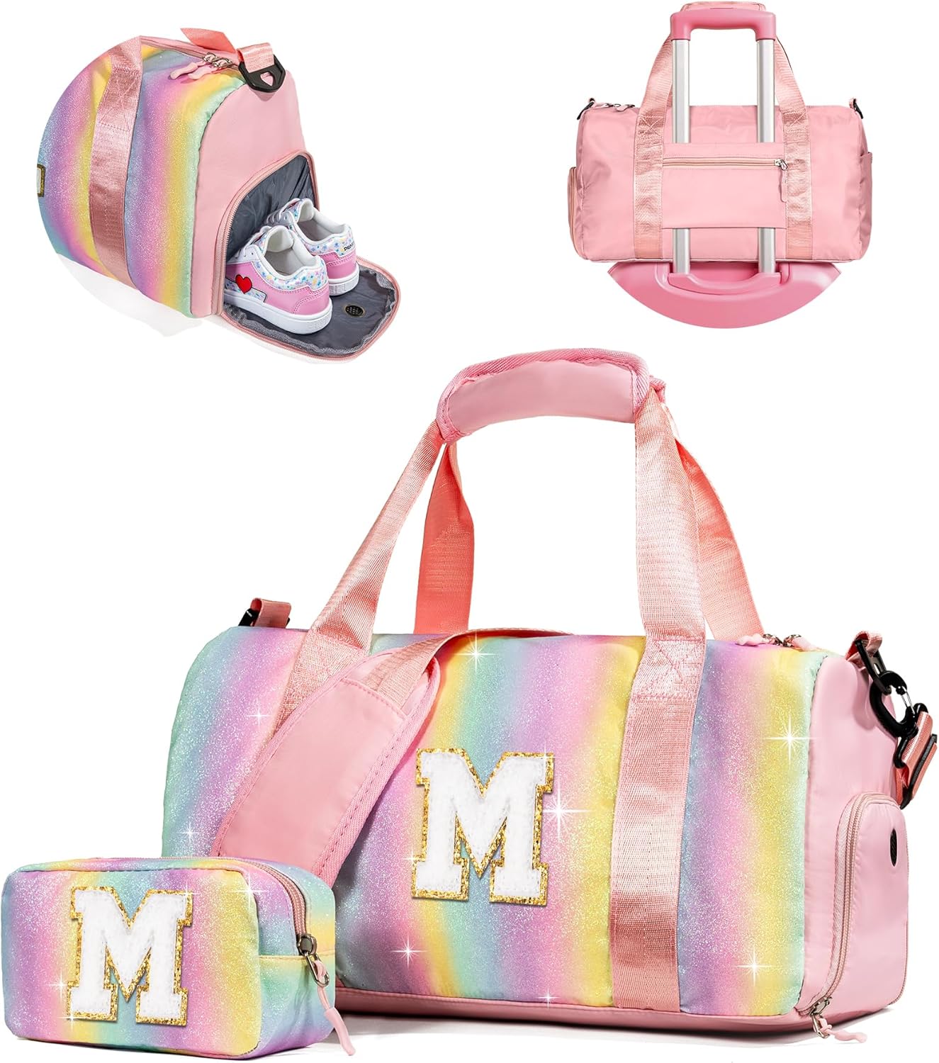 Personalized Girl Gym Bag with Shoe Compartment for Kids