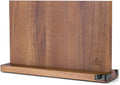 Extra Large Magnetic Knife Block 15.2 in - Dual Sharpeners & Acacia