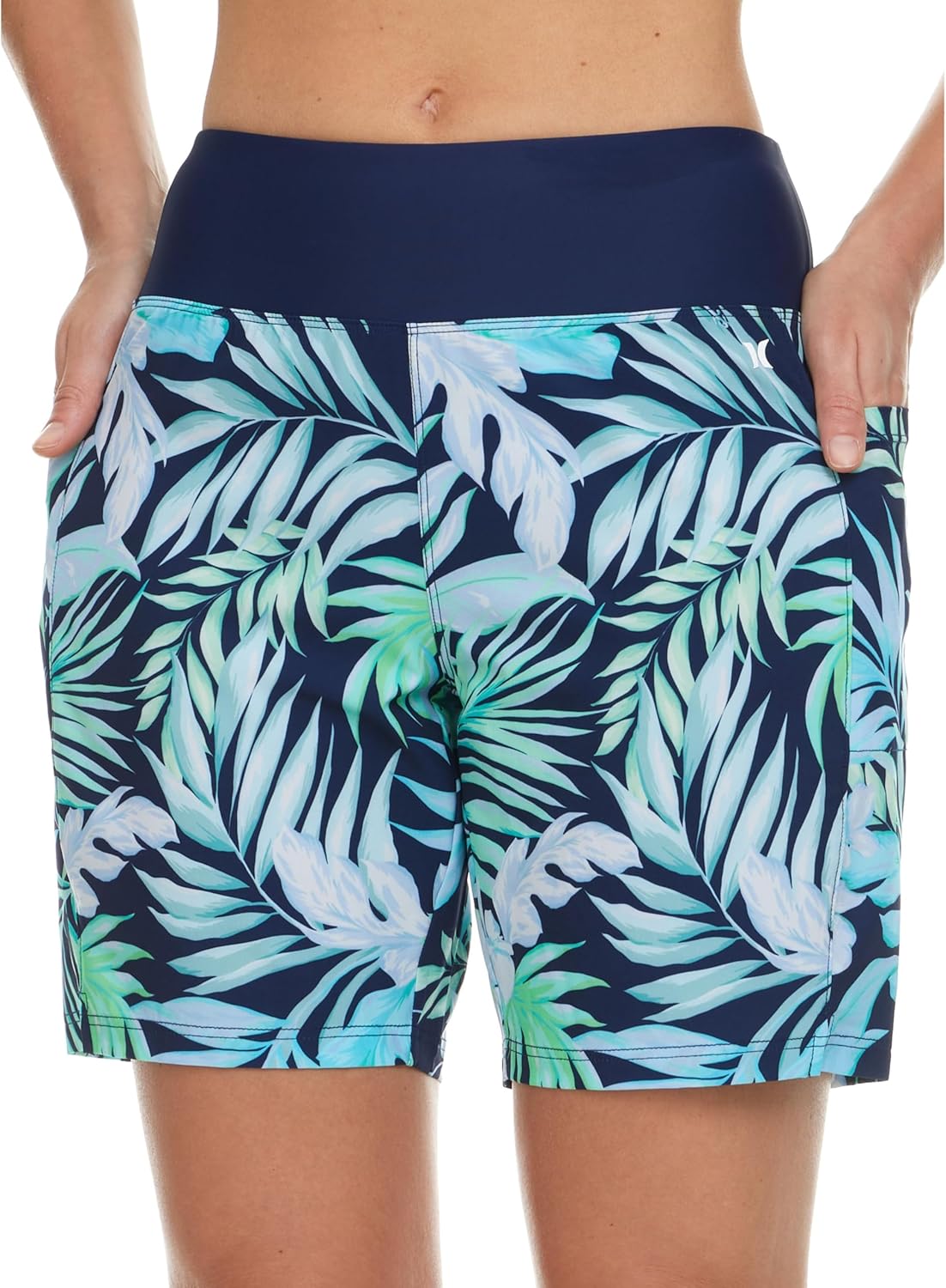 Hurley High Waisted Swim Shorts for Women with Pockets
