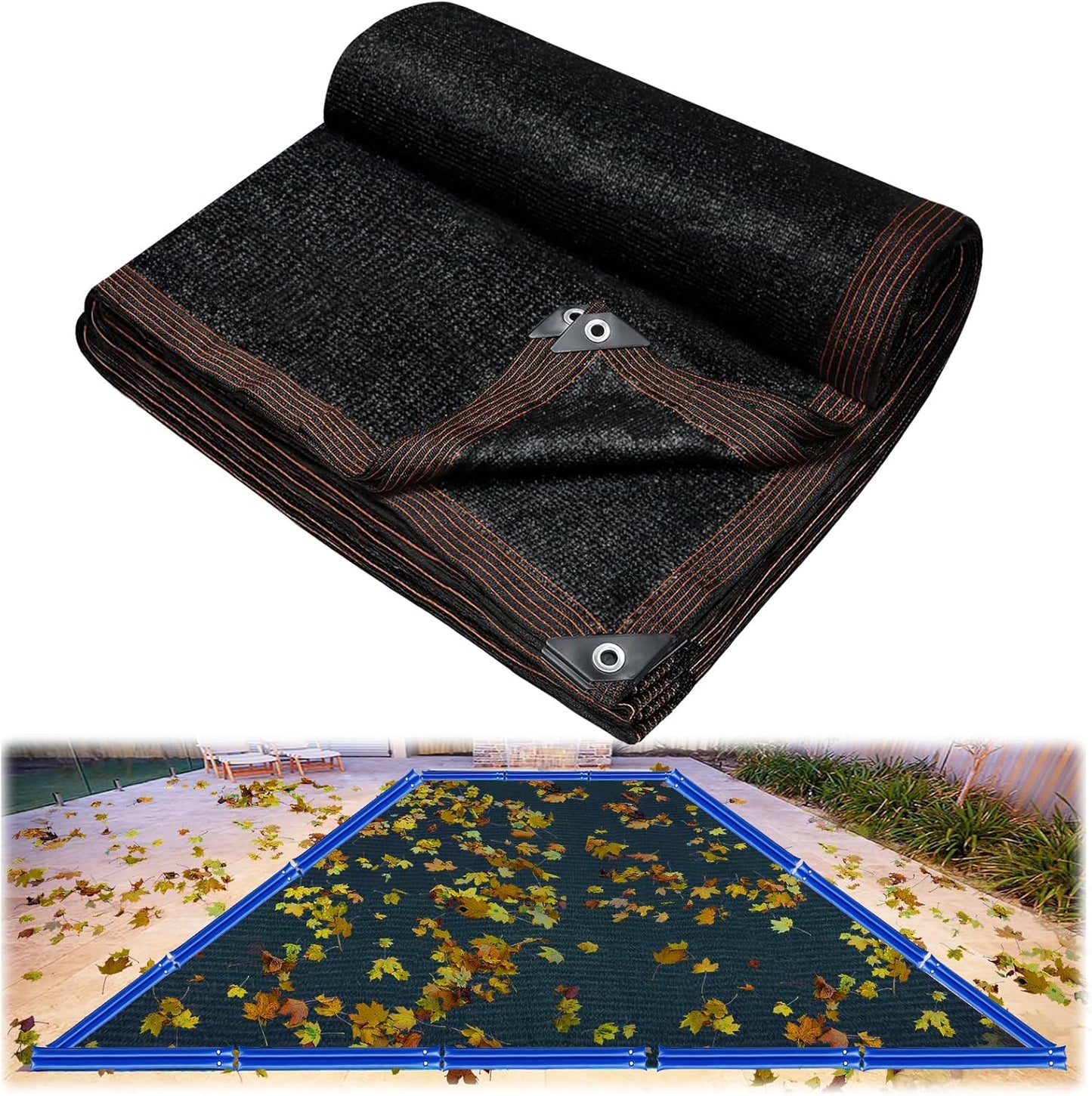 Riare 16x32 FT Pool Leaf Net Cover - Heavy-Duty Mesh Protection