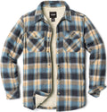 CQR Men's Plaid Flannel Shirt Jacket - Warm Sherpa Lined Comfort