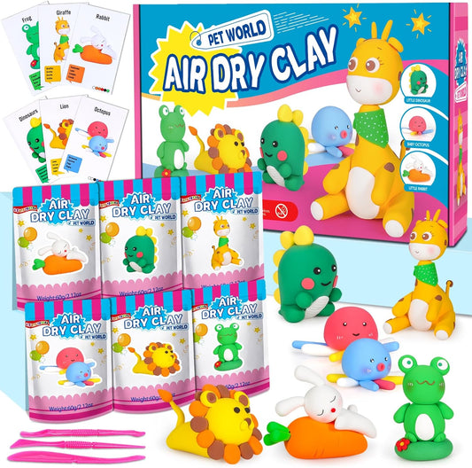 ifergoo Air Dry Clay for Kids - Creative Animal Modeling Kit