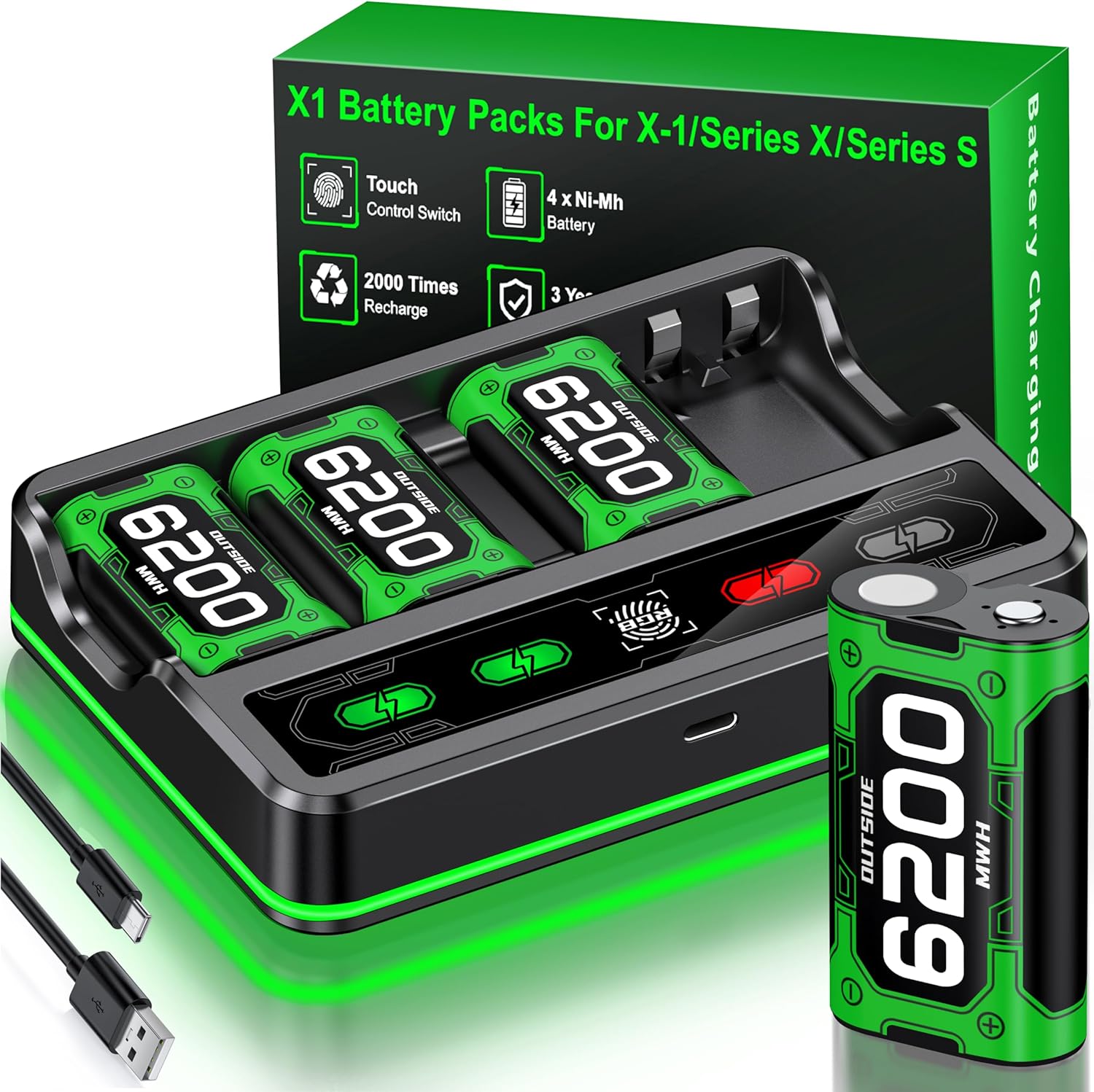 Upgraded Fast Charging Rechargeable Battery Pack for Xbox Gamers
