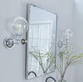 Farmhouse Pivot Rectangle Bathroom Mirror Chrome Metal Framed