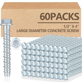 Concrete Screw Anchors 1/2 in x 4 in 60 Pack - Heavy Duty Galvanized