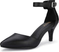 IDIFU Women's D'Orsay Pumps Low Kitten Heels for Dress