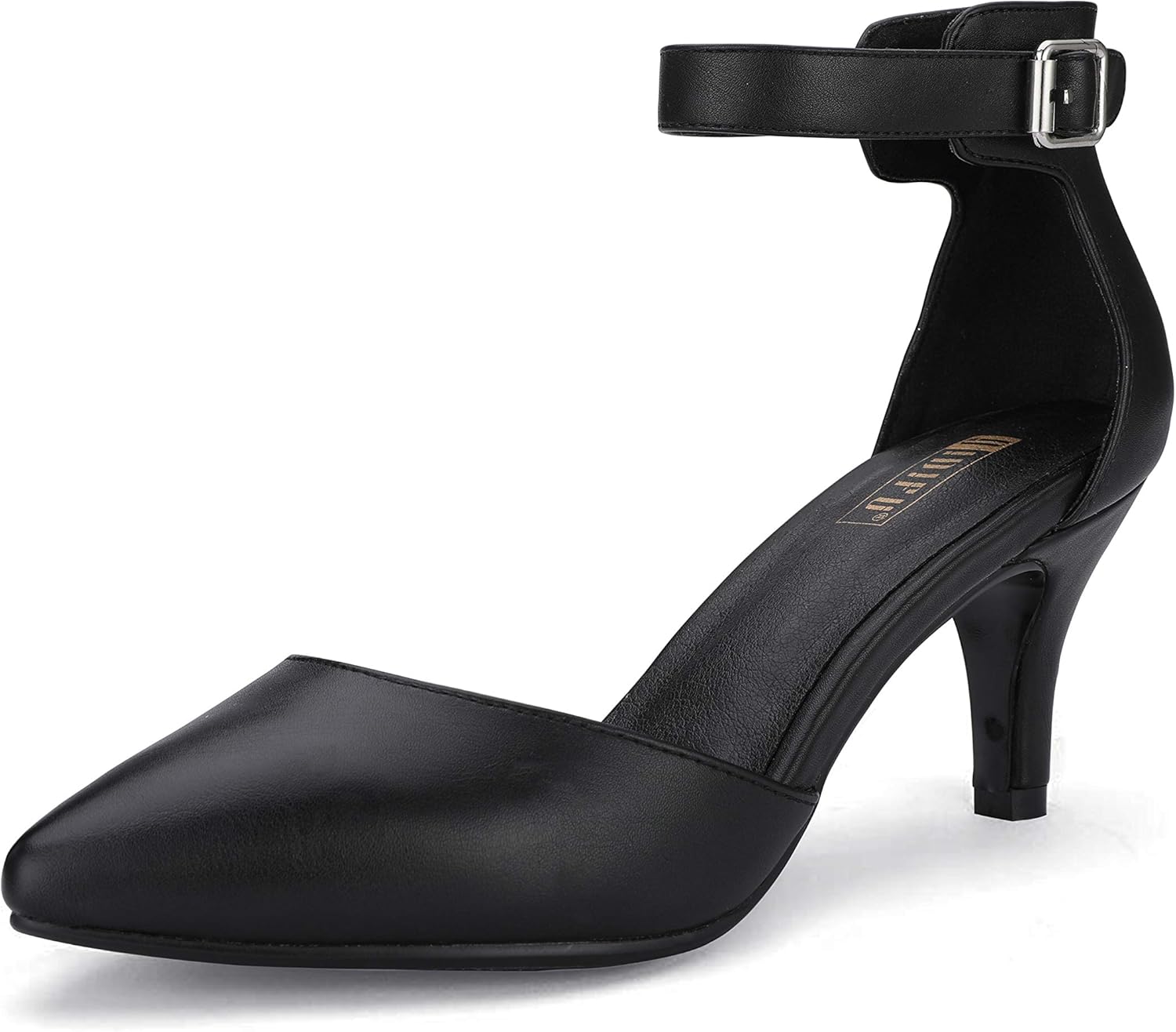 IDIFU Women's D'Orsay Pumps Low Kitten Heels for Dress