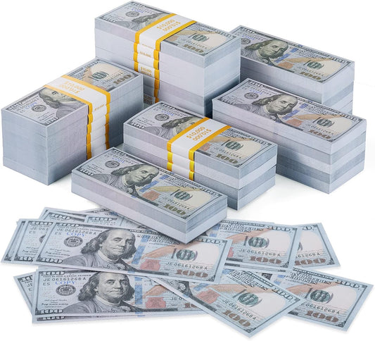 1000pcs Prop Money for Education, Parties, and Magic Tricks
