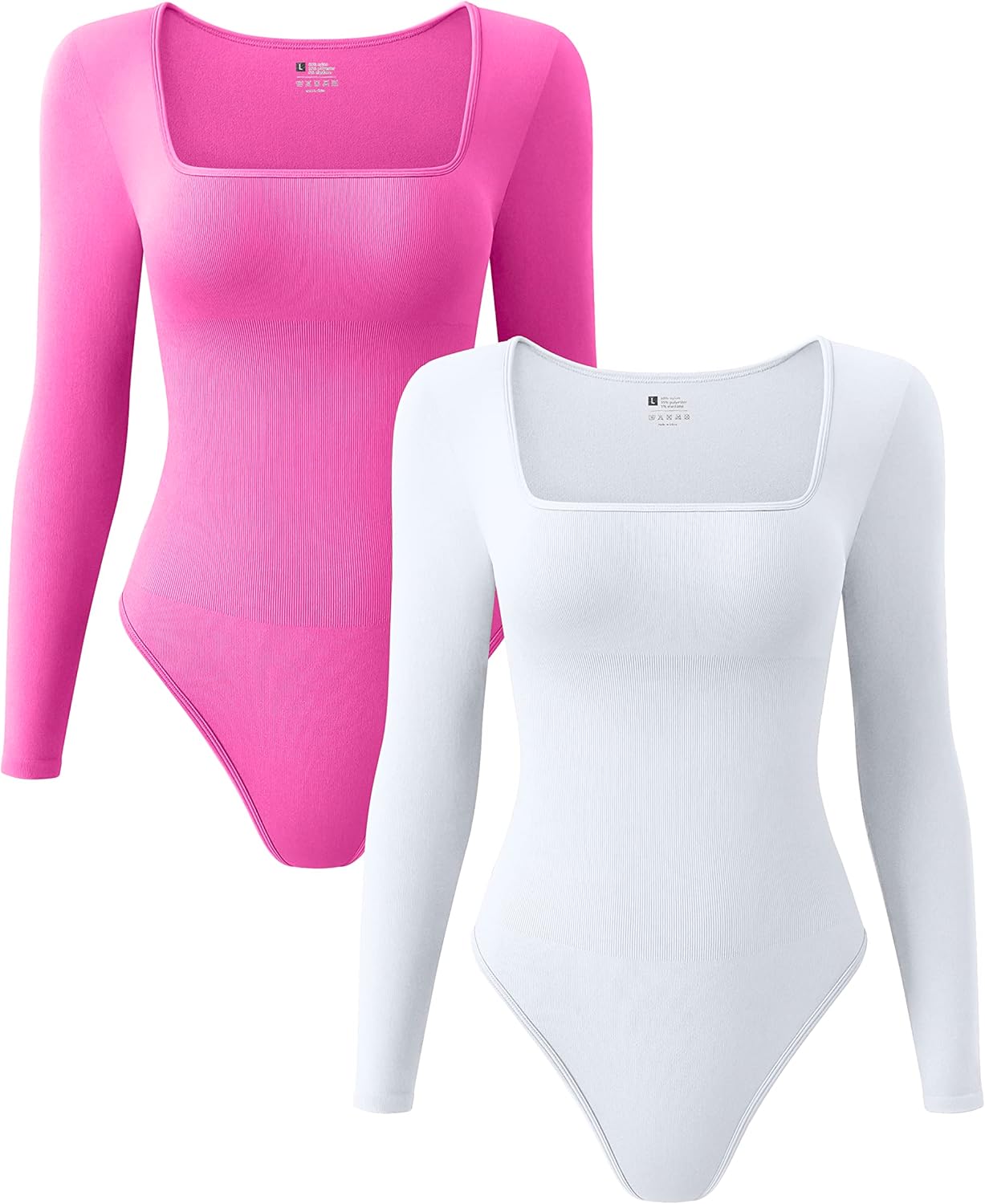OQQ Women's 2 Piece Bodysuits with Sexy Ribbed Design