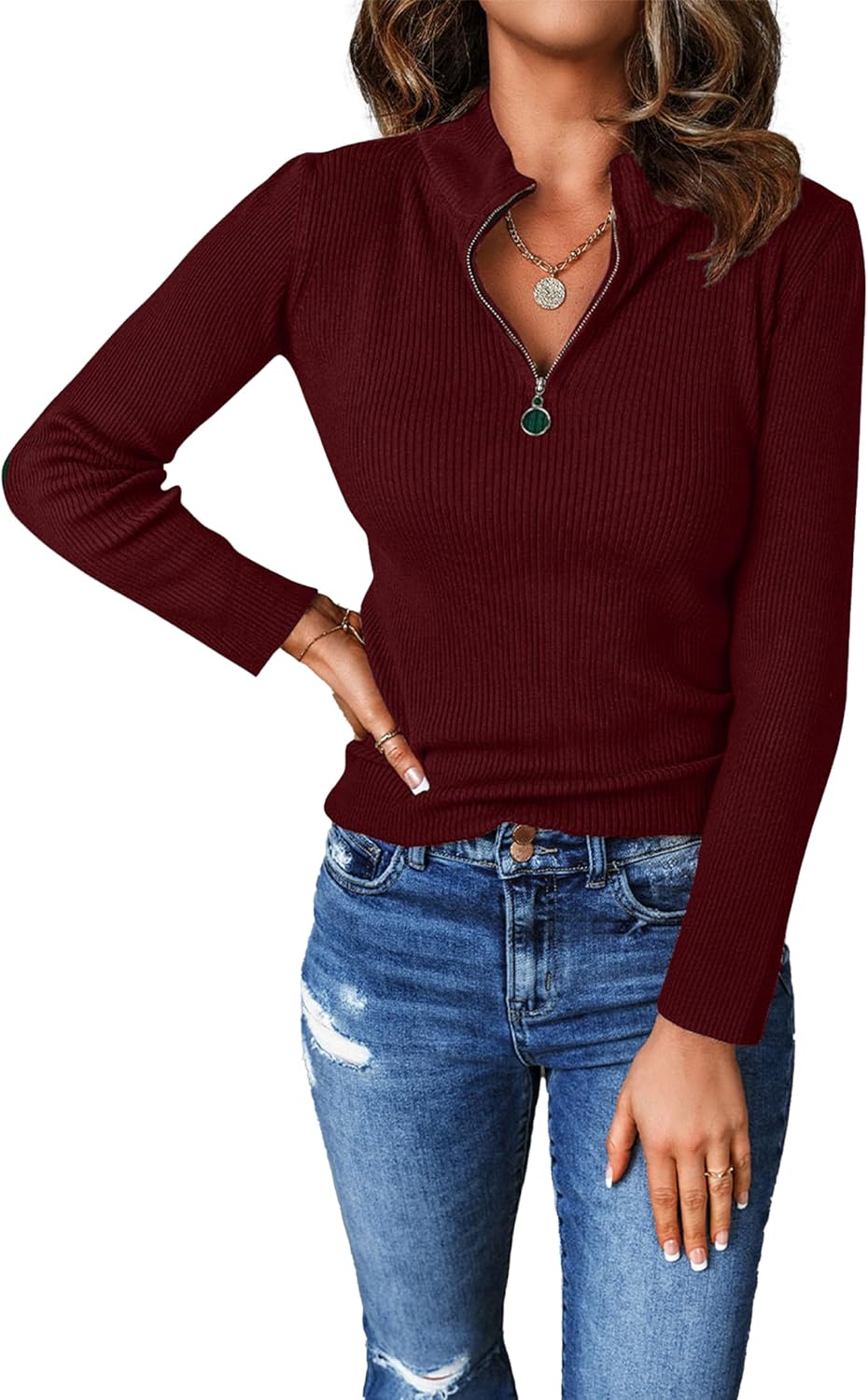 PRETTYGARDEN Fall Quarter Zip Pullover Sweaters for Women