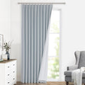 Blue Fog Pinch Pleated Full Blackout Curtains 60in x 108in - Room