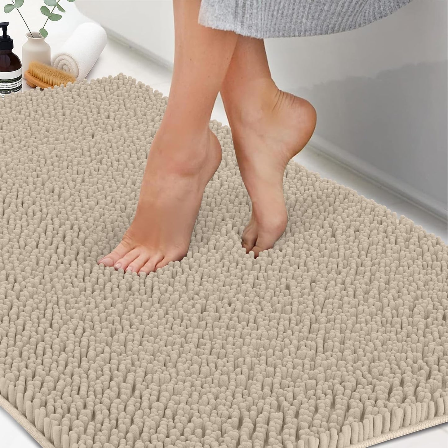ITSOFT Plush Microfiber Long Runner - Soft Non Slip Bath Mat