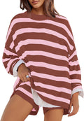 Panadila Women's Fashionable Striped Sweater Set for Leisure Time