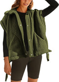 Yeokou Women's Sherpa Fleece Vest Sleeveless Button Down - Warm Layer