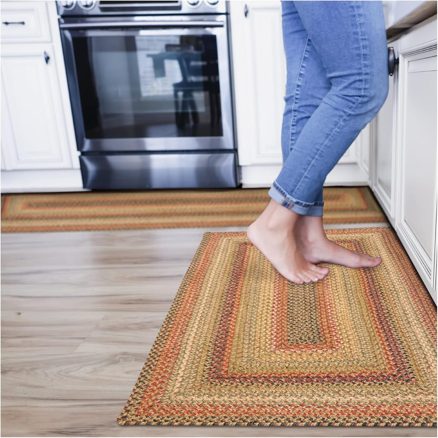 Kingston Jute Braided Rug 2x3ft Multicolor for Indoor Spaces