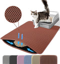 Jumbo Cat Litter Mat 46x26 in XXL Brown - Double Layer Honeycomb