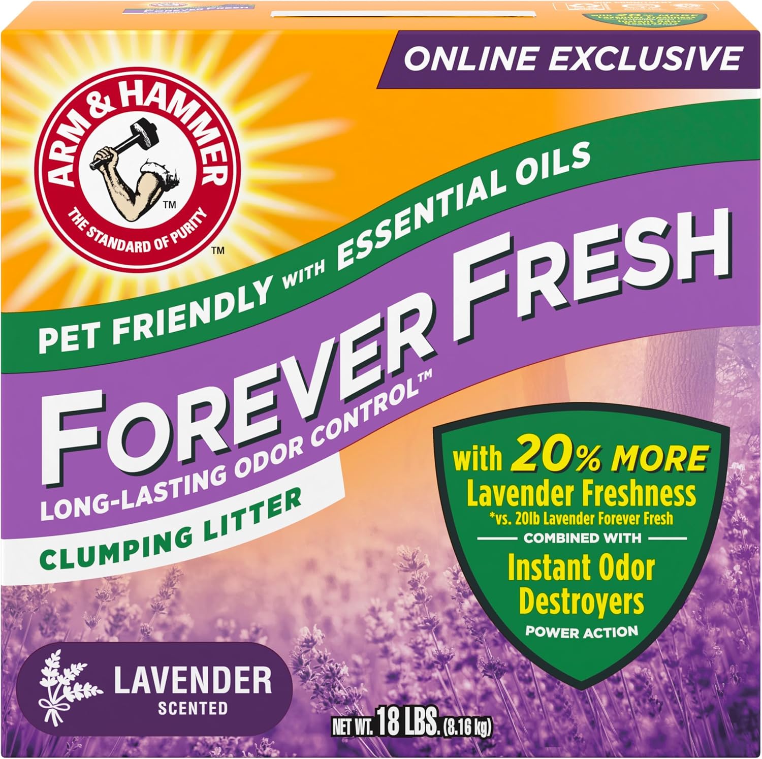 Arm & Hammer Lavender Clumping Cat Litter 20% More Freshness