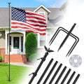 10 FT Flag Pole Kit in Ground with 5 Prongs Base - Sturdy Yard Mount