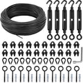 String Light Hanging Kit Outdoor Full Black Globe Suspension Kit - 100