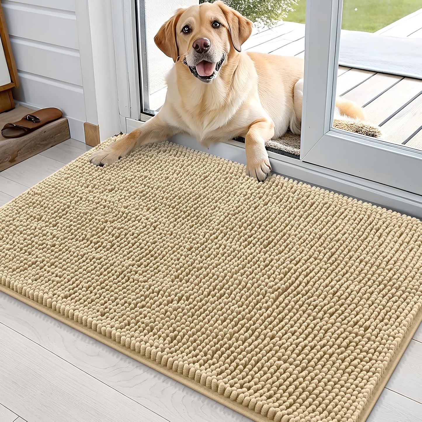 OLANLY Dog Door Mat for Muddy Paws - Absorbent Chenille