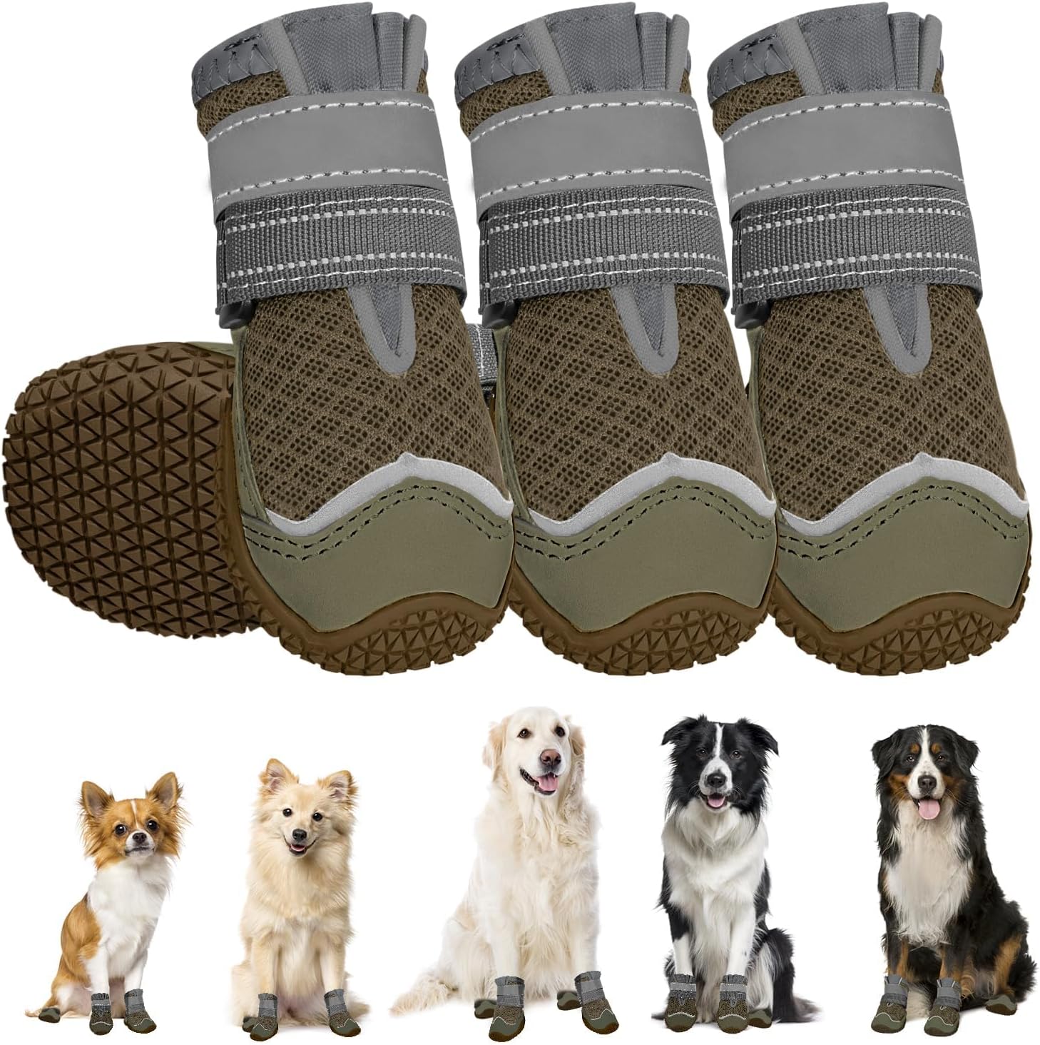 SlowTon Dog Shoes for All Sizes - Breathable & Anti-Slip Boots