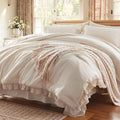 Queen Comforter Set 7 Piece - All Season Ruffle Bedding Set