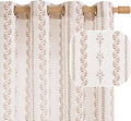 Boho Chic Terracotta Curtains with Leaf Floral Print for Home