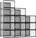 Kuject XX-Large Shoe Storage Boxes Organizers Clear Plastic Stackable