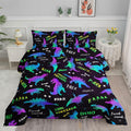 Axolotl Cartoon Dinosaur Bedding Set Twin Size - Fun Gradient