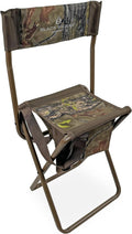 Black Sierra Folding Hunting Stool with High Back - Lightweight