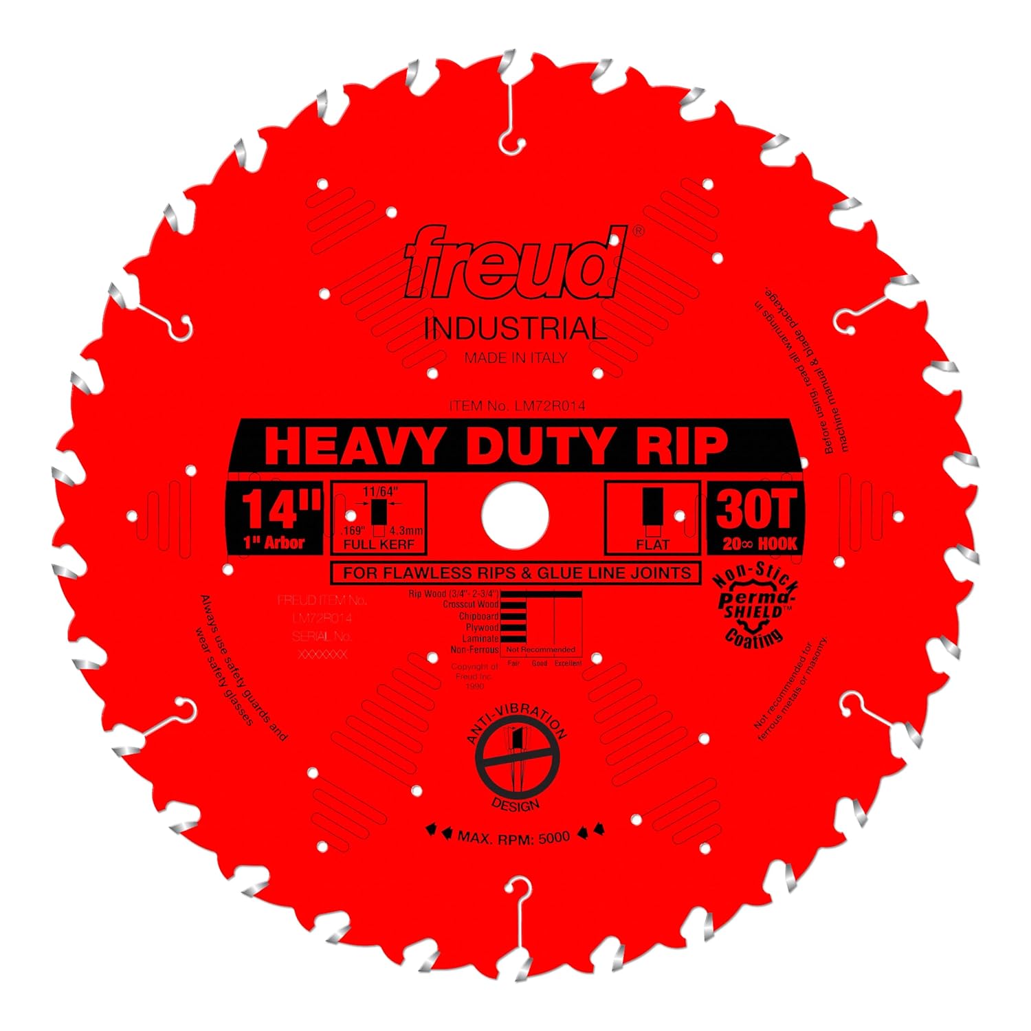 Freud LM72R014 14in Heavy-Duty Rip Blade for Smooth Cuts