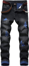 DANT BULUN Men's Ripped Distressed Slim Fit Straight Leg (Style T74S)