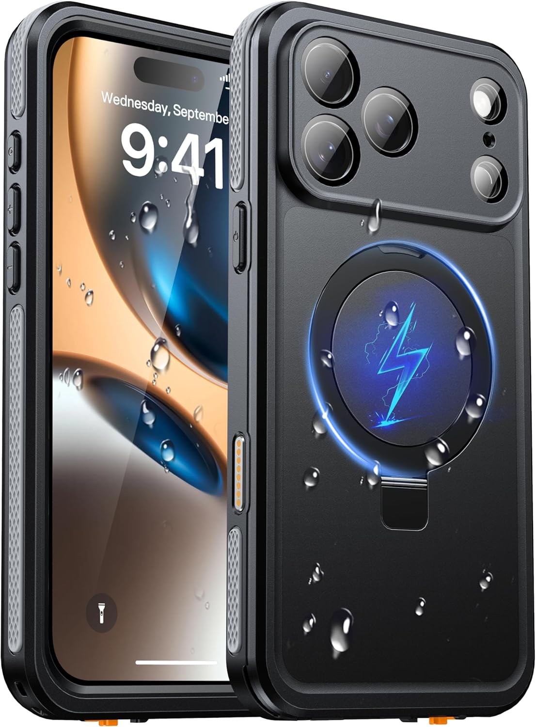 Oterkin Magnetic Waterproof Case for iPhone 17 Pro with Kickstand