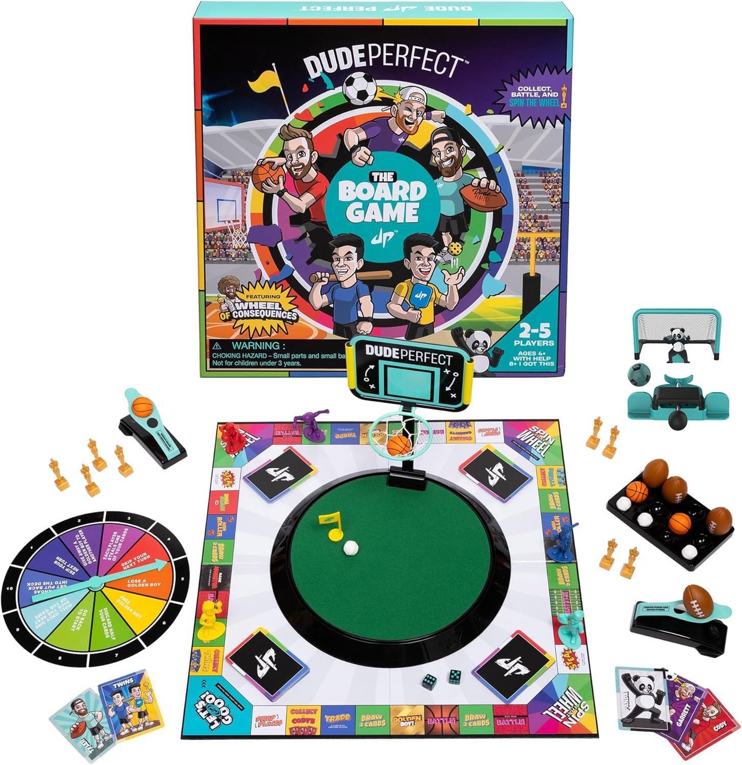Dude Perfect Board Game with Soccer Add-On for Family Fun