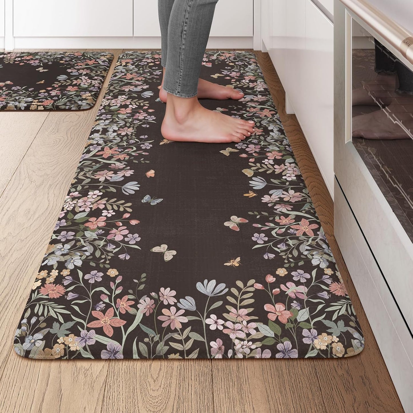 KIMODE Kitchen Anti Fatigue Mats Set of 2 for Comfort and Safety