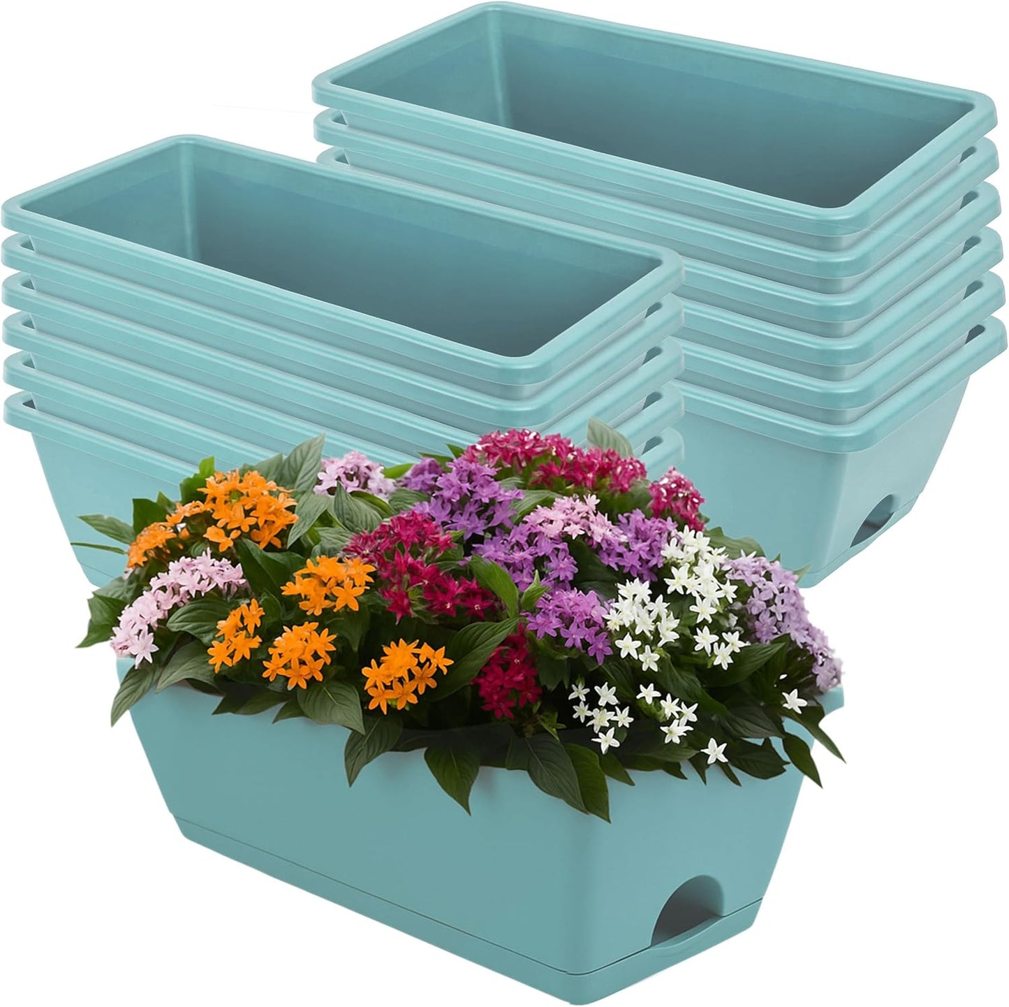 Durable 17 Inch Window Box Planter Set for Indoor Outdoor Use