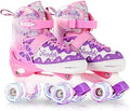 4 Size Adjustable Roller Skates with Luminous Wheels - Kids Adjustable