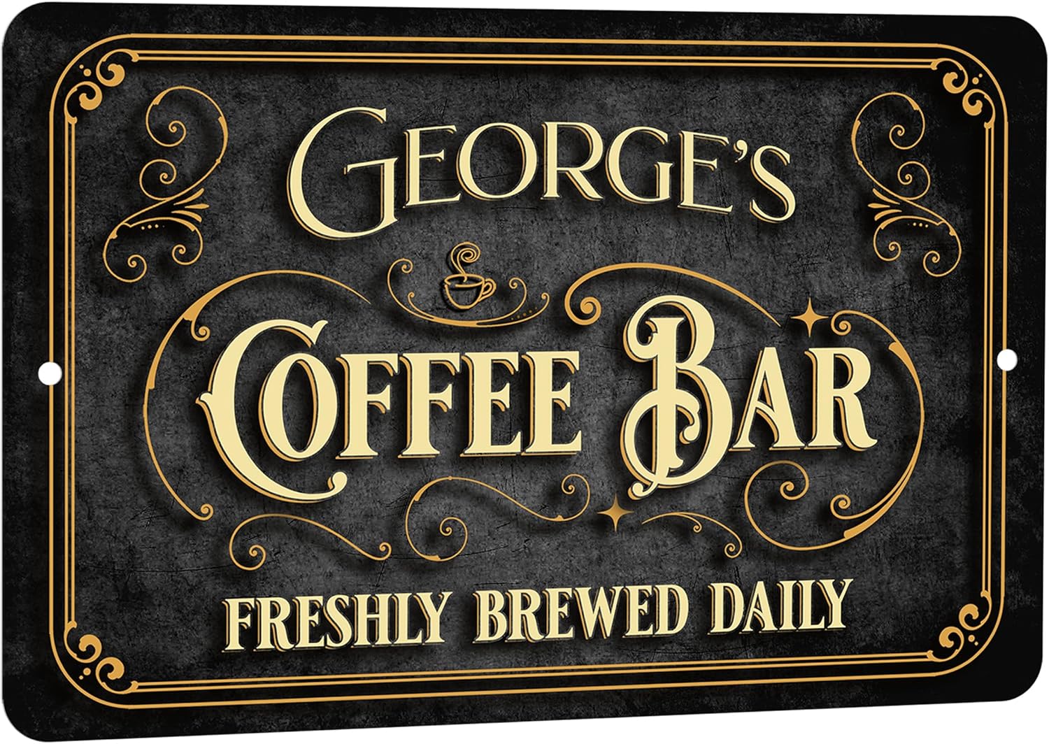 Personalized Vintage Coffee Bar Sign - 12 x 18 Inches, Gloss Finish