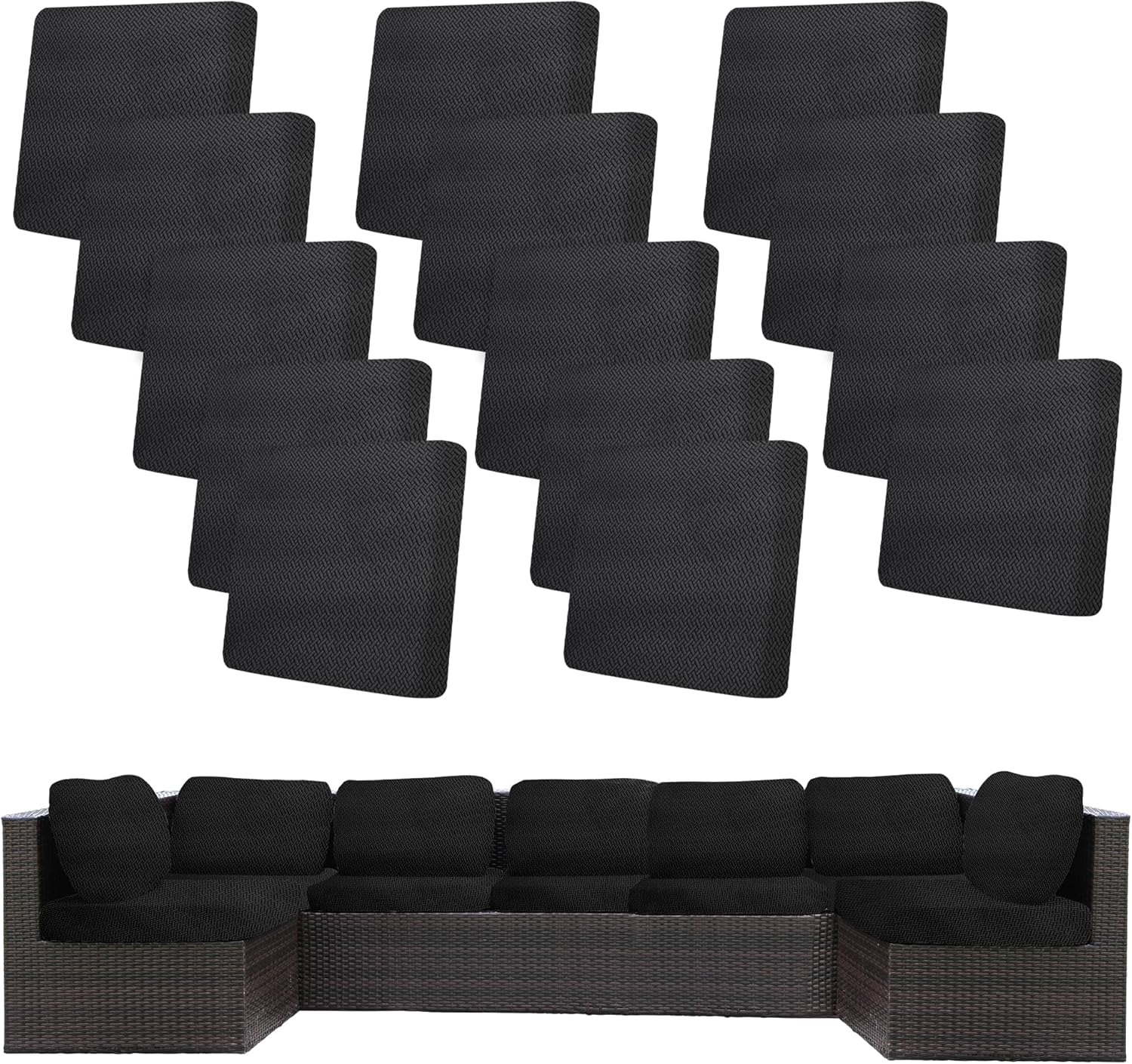 14Pcs Stretch Patio Cushion Covers for Outdoor Furniture Use