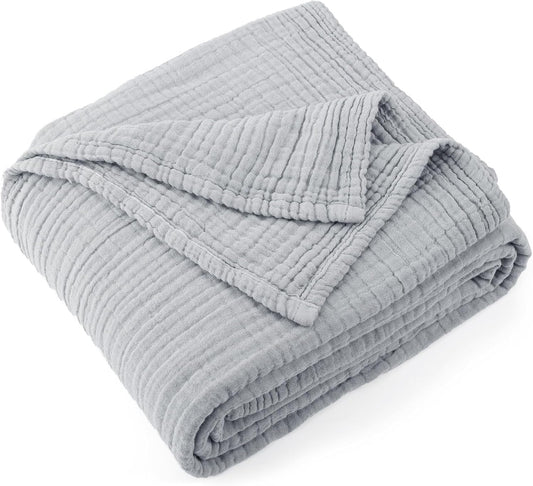 Carriediosa 100% Cotton Muslin Throw Blanket for All Seasons