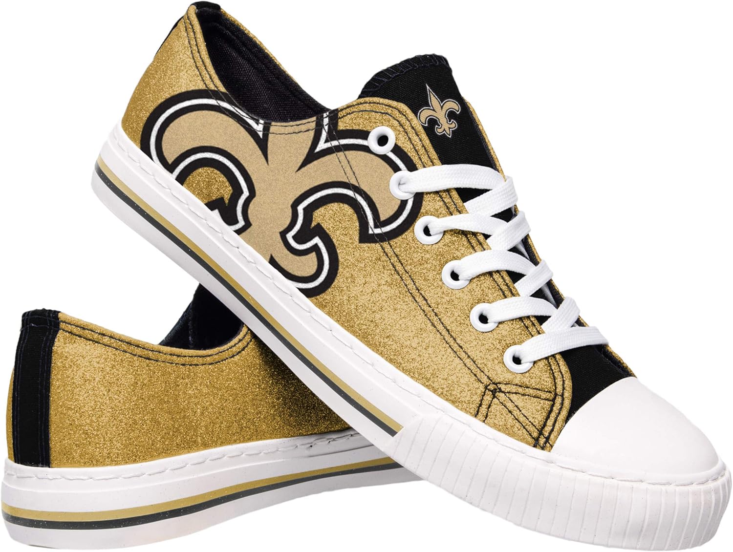 FOCO Women's NFL Team Logo Glitter Low Top Sneakers for Fans