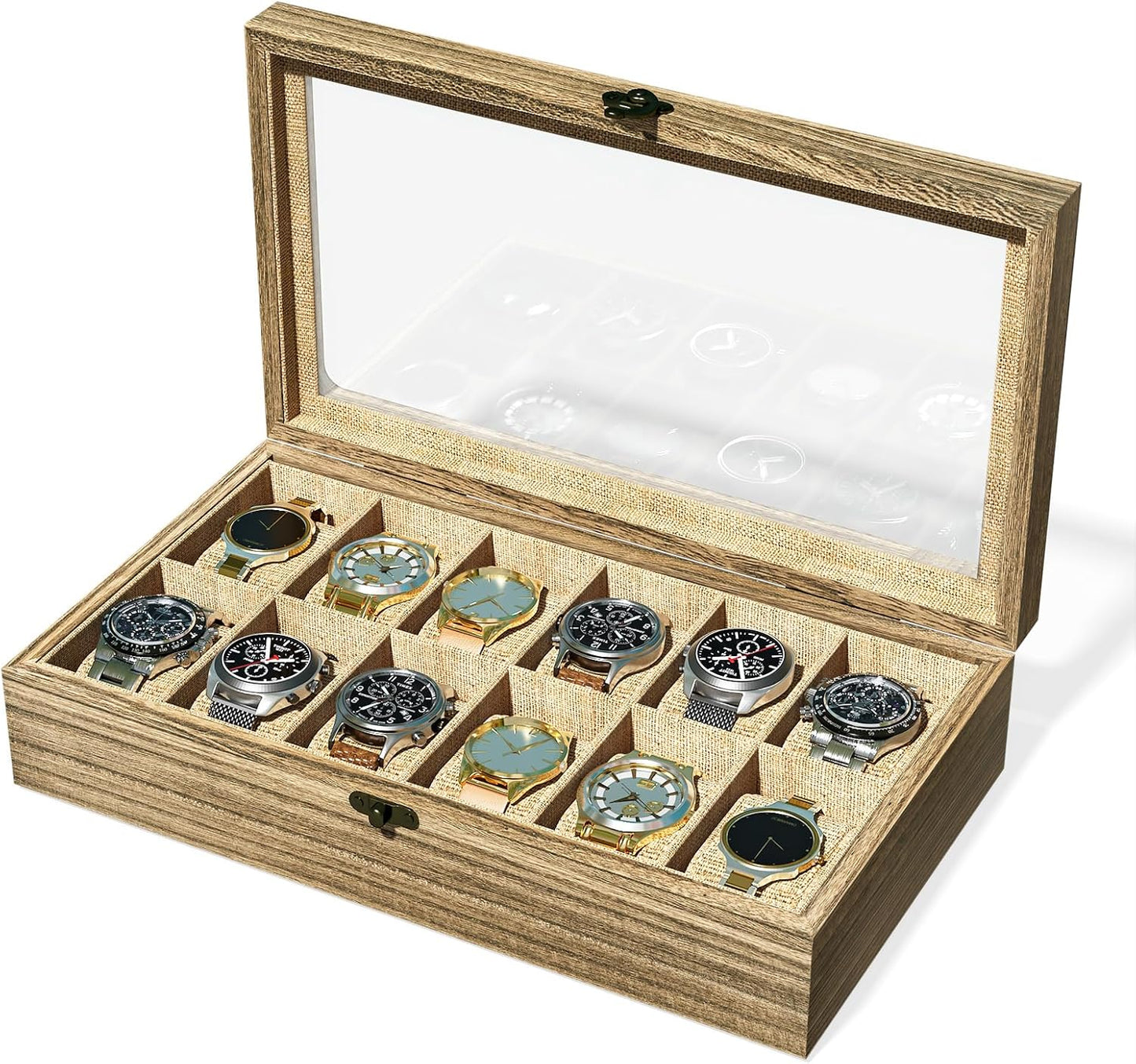 SRIWATANA 12-Slot Watch Case - Elegant Organizer